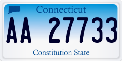 CT license plate AA27733