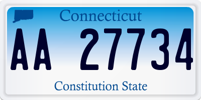 CT license plate AA27734