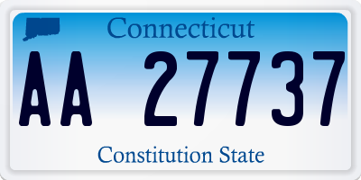 CT license plate AA27737