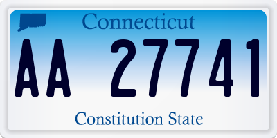 CT license plate AA27741