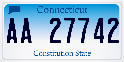 CT license plate AA27742