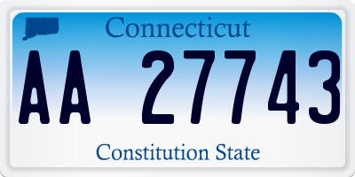 CT license plate AA27743