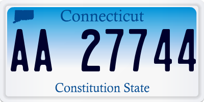 CT license plate AA27744