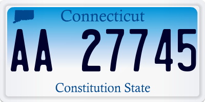 CT license plate AA27745