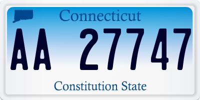 CT license plate AA27747