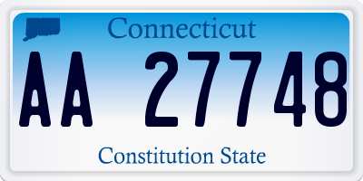 CT license plate AA27748