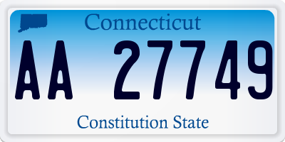 CT license plate AA27749