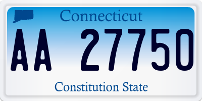 CT license plate AA27750