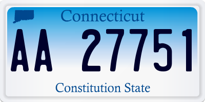 CT license plate AA27751