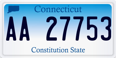 CT license plate AA27753