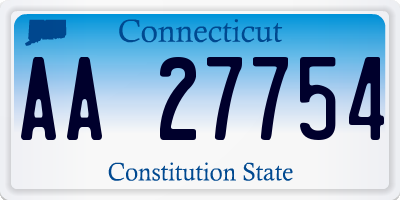 CT license plate AA27754