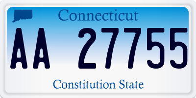 CT license plate AA27755