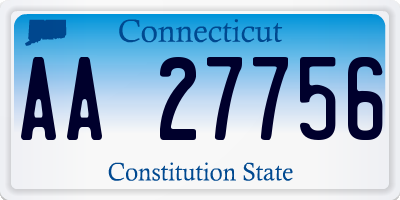 CT license plate AA27756