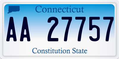 CT license plate AA27757