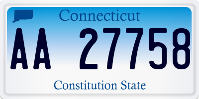 CT license plate AA27758