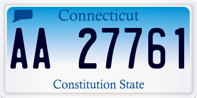 CT license plate AA27761