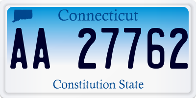 CT license plate AA27762