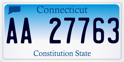 CT license plate AA27763