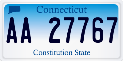 CT license plate AA27767