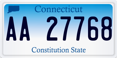 CT license plate AA27768