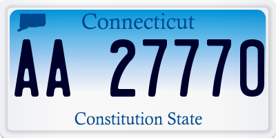 CT license plate AA27770