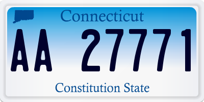 CT license plate AA27771