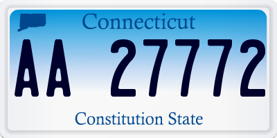 CT license plate AA27772