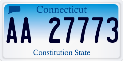 CT license plate AA27773