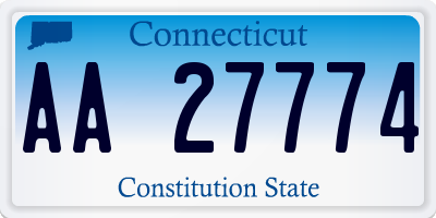 CT license plate AA27774