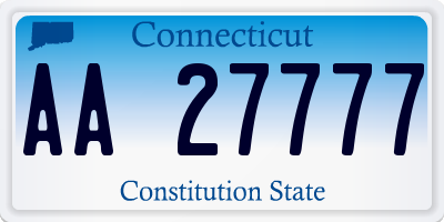 CT license plate AA27777