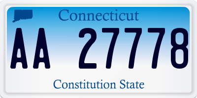 CT license plate AA27778