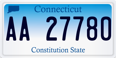 CT license plate AA27780