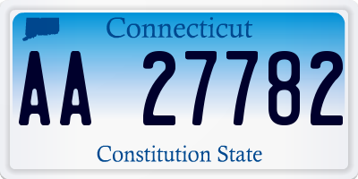 CT license plate AA27782