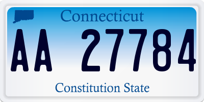 CT license plate AA27784