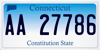 CT license plate AA27786