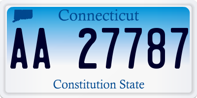 CT license plate AA27787