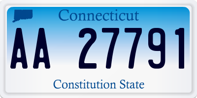 CT license plate AA27791