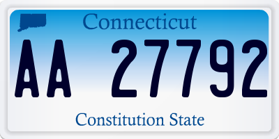 CT license plate AA27792