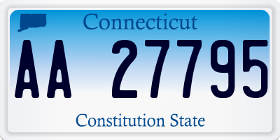 CT license plate AA27795