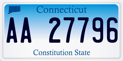 CT license plate AA27796