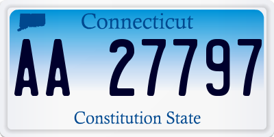 CT license plate AA27797