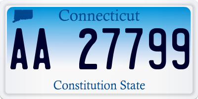 CT license plate AA27799