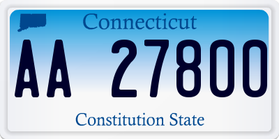 CT license plate AA27800