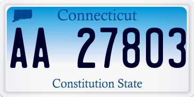 CT license plate AA27803