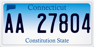 CT license plate AA27804