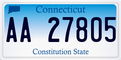 CT license plate AA27805