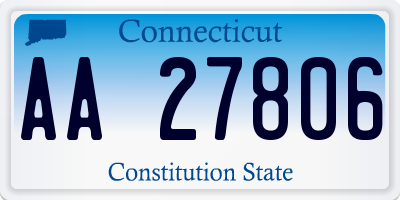 CT license plate AA27806