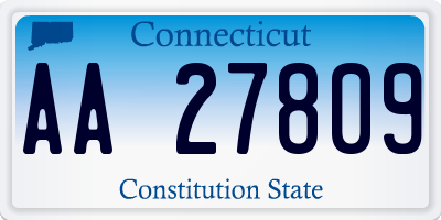 CT license plate AA27809