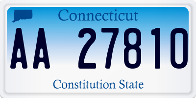 CT license plate AA27810