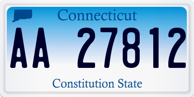 CT license plate AA27812